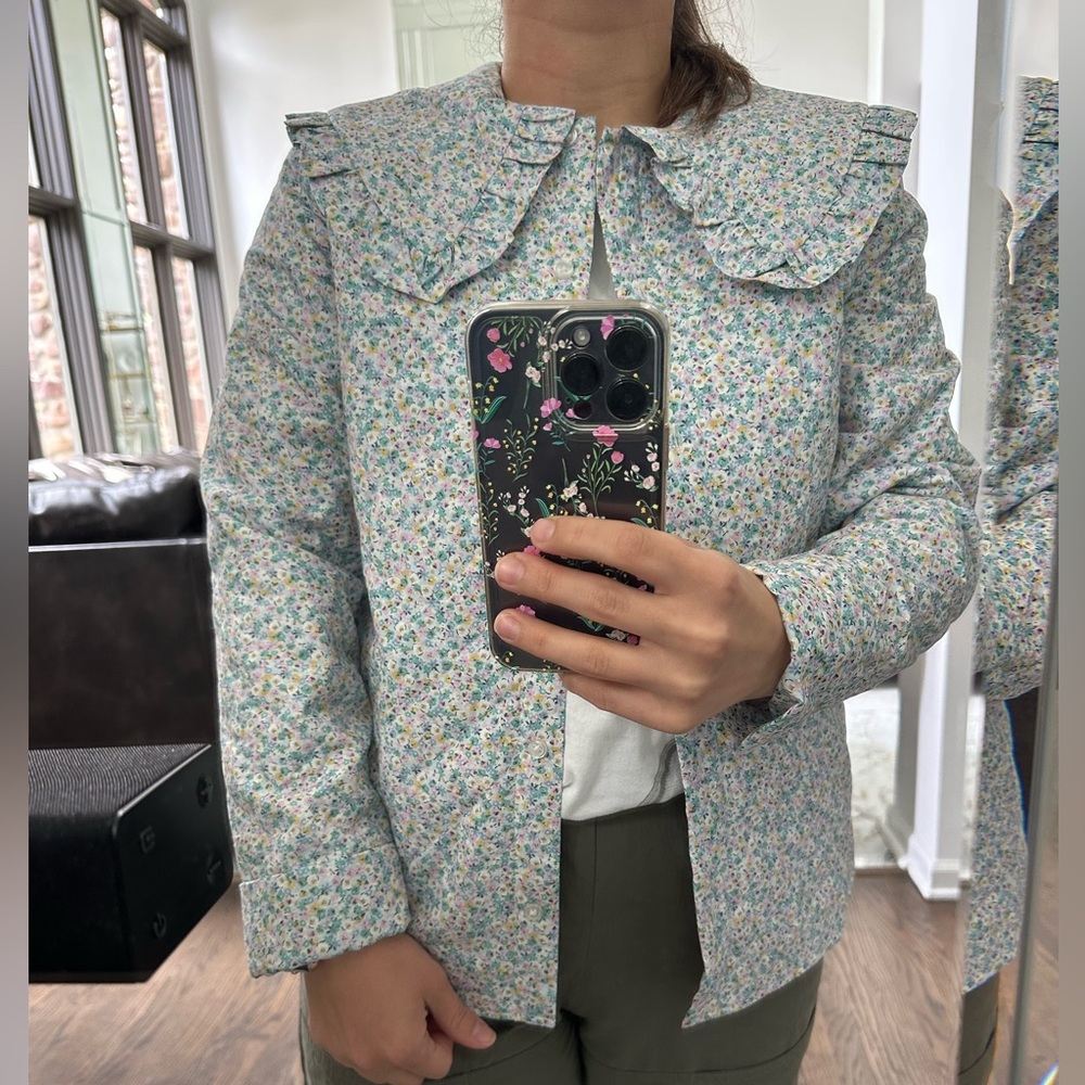 🔔H&M Floral Patterned Jacket with Ruffled Collar - Picture 7 of 7